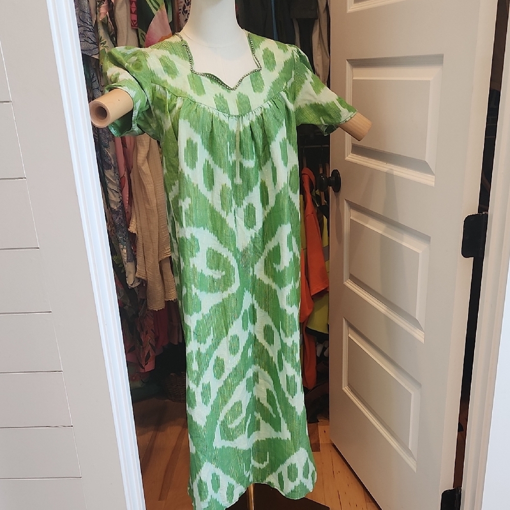 Green Patterned Women's Dress